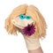 Sock puppet with a flower