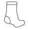 Sock thin line icon. Textile clothing vector illustration isolated on white. Hosiery outline style design, designed for