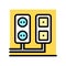 socket and antenna output installation color icon vector illustration