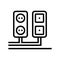 socket and antenna output installation line icon vector illustration