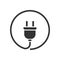 Socket electricity icon in modern style. Flat isolated
