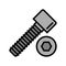 socket head screw color icon vector illustration