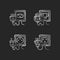 Socket types black glyph icons set on white space