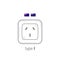 Sockets icon. Type I. AC power sockets realistic illustration. Different type power socket set, vector isolated icon