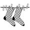 Socks on clothespin icon isolated on white background. Socks hanging on clothesline.