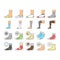 Socks Fabric Accessory Collection Icons Set Vector .