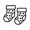 Socks, footwear, clothes, pair fully editable vector icon