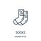 socks icon vector from fashion style collection. Thin line socks outline icon vector illustration