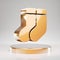 Socks icon. Yellow Gold Socks symbol on golden podium