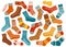 Socks set flat design autumn vector illustration