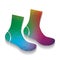 Socks sign. Vector. Colorful icon with bright texture of mosaic