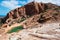 Socotra, overview from Homhil Plateau: the wadi and the Arabian Sea