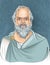 Socrates portait in cartoon style, vector