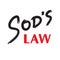 Sod`s law - simple handwritten fancy quote, American slang, urban dictionary. Print for poster, t-shirt, bag, postcard, flyer, sti