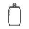 Soda can icon. Linear logo of metal container with opener. Black simple illustration of aluminum bottle for carbonated drinks.