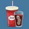 Soda cups drink icons