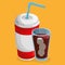 Soda cups drink icons