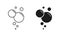 Soda, Foam, Champagne Drops Line and Silhouette Black Icon Set. Bubble Soap Pictogram. Air Oxygen Symbol Collection