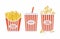 Soda, french fries and Popcorn