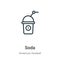 Soda outline vector icon. Thin line black soda icon, flat vector simple element illustration from editable american football