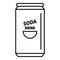 Soda tin can calories icon, outline style