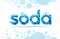 Soda water label logo design