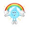 Soda water with a rainbow. cartoon vector
