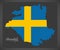 Sodermanland map of Sweden with Swedish national flag illustration