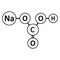 Sodium bicarbonate molecule icon