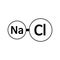 Sodium chloride molecule icon