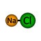 Sodium chloride molecule icon