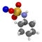 Sodium cyclamate artificial sweetener molecule. Atoms are represented as spheres with conventional color coding: hydrogen (white