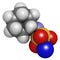 Sodium cyclamate artificial sweetener molecule. Atoms are represented as spheres with conventional color coding: hydrogen (white