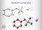 Sodium cyclamate molecule. Cyclamate is an artificial sweetener, food additive E952 . Structural chemical formula and