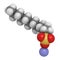 Sodium dodecyl sulfate (SDS) detergent molecule. Commonly used in soap