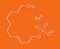 Sodium dodecyl sulfate SDS, sodium lauryl sulfate surfactant molecule. Commonly used in cleaning products. Skeletal formula.