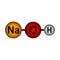 Sodium hydroxide molecule icon