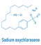 Sodium oxychlorosene antiseptic molecule. Skeletal chemical formula.