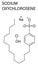 Sodium oxychlorosene antiseptic molecule. Skeletal formula. Chemical structure