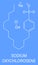 Sodium oxychlorosene antiseptic molecule. Skeletal formula. Chemical structure