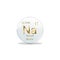 Sodium symbol - Na. Element of the periodic table on white ball with golden signs. White background