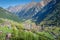 Soelden resort village in Otztal alps at spring, Tyrol, Austria border with Italy