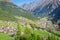 Soelden resort village in Otztal alps at spring, Tyrol, Austria border with Italy