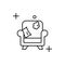 Sofa, cleaning icon. Simple line, outline vector elements of housework for ui and ux, website or mobile application