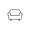 Sofa, couch line icon, outline vector sign