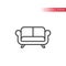 Sofa or couch thin line vector icon. Editable stroke.