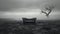 Sofa In The Fog: A Dark And Brooding Post-apocalyptic Monochromatic Photography