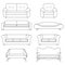 Sofa icon line set. Modern, vintage and retro sofa collection. Furniture outline symbols. Vector illustration