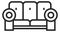 Sofa line icon. Soft couch. Living room furniture