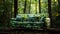 sofa made from empty plastic bottles, forest background, environmental concept
